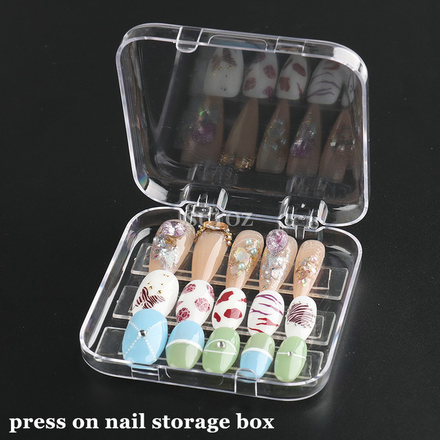 Empty Nail Packaging Boxes Acrylic Press On Nail Storage Case False Tips  Display Stand Manicure Organizer Jewelry Container Zbn - Showing Shelf -  AliExpress